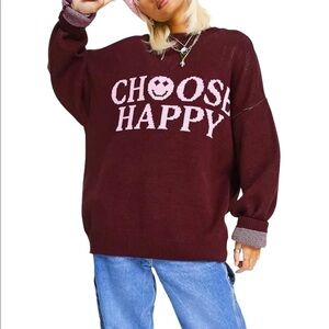 TopShop Oversized Choose Happy Sweater